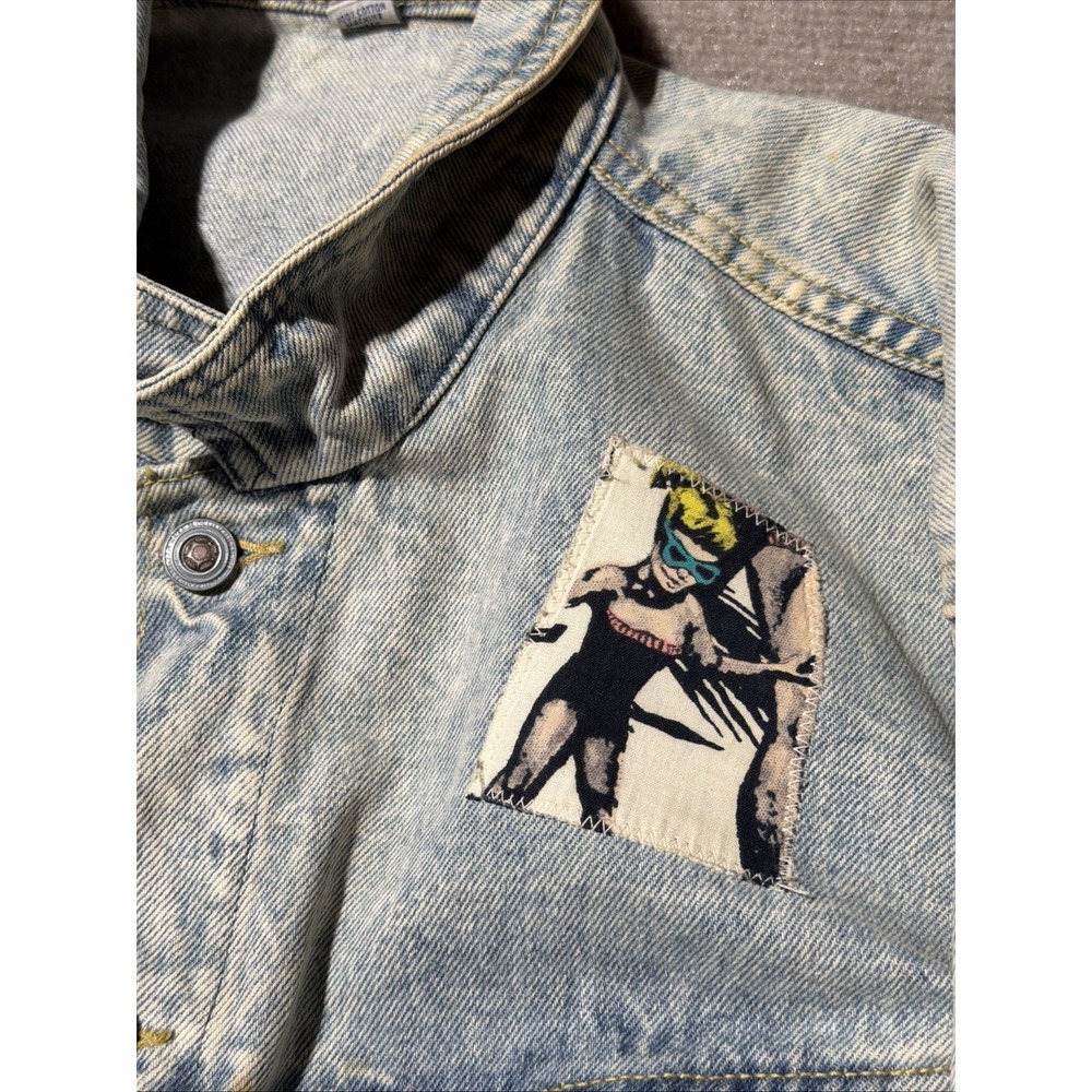 Vintage 80s Malibu USA Acid Wash Denim Jacket Size Medium - Picture 8 of 16